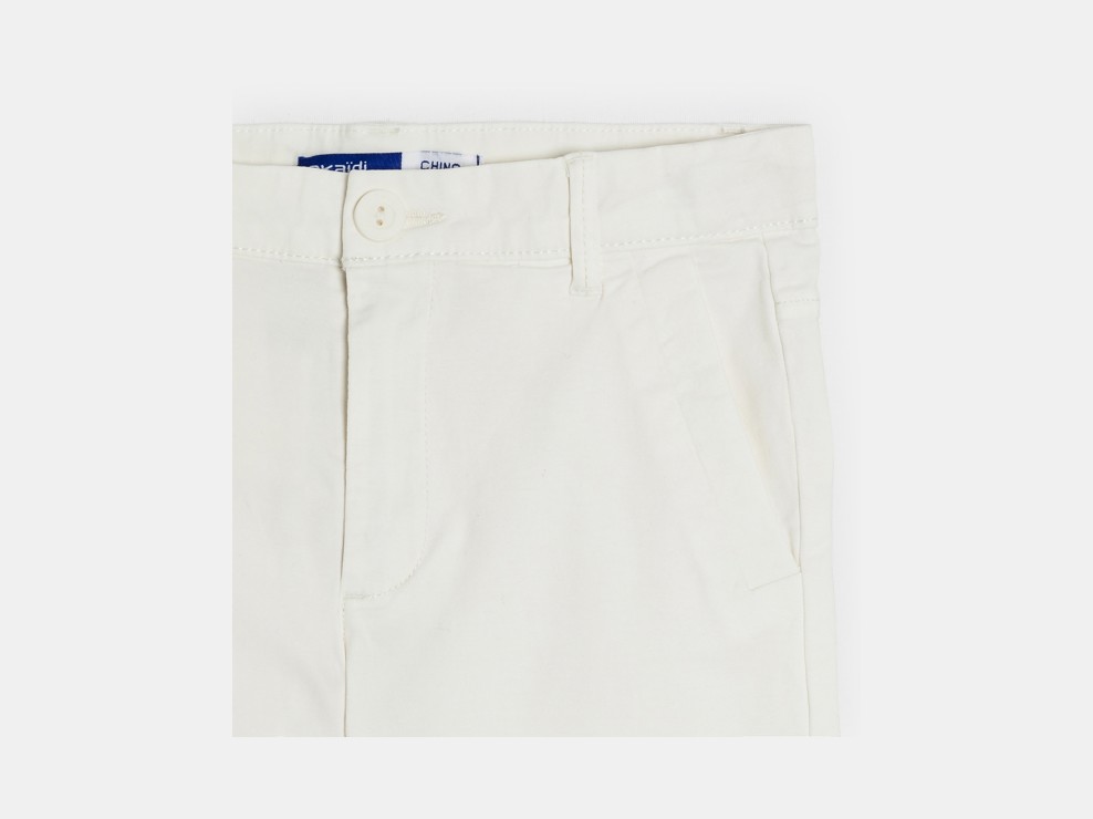 Witte effen chino broek voor jongens 2