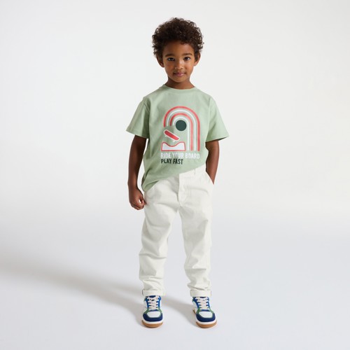 Pantalon Chino Uni Blanc Garçon - Blanc - 6A - OKAIDI