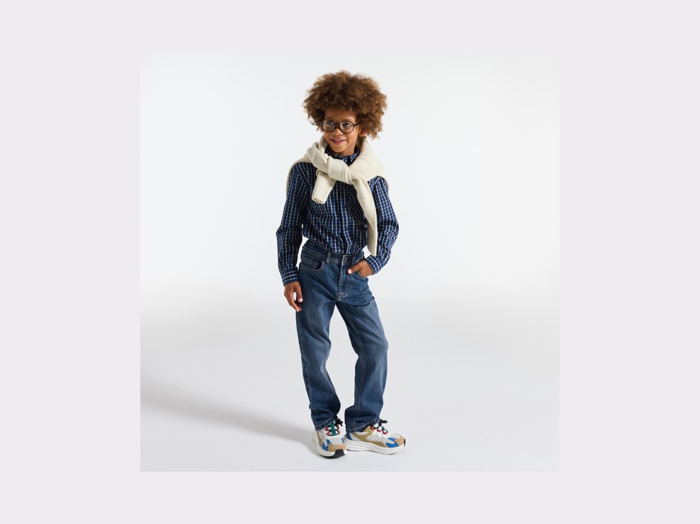 Jean droit ultra-résistant bleu Garçon 1