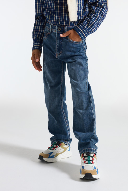 Jean droit ultra-résistant bleu Garçon 2