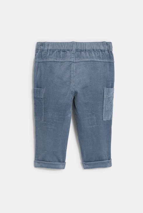 Baby boy's blue corduroy trousers with pockets 2