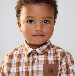 Baby boy's blue checked shirt 1