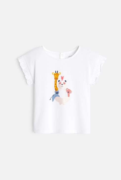 Samarreta mànigues arrufades blanc bebè nena 1