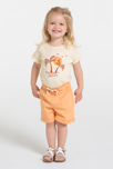 T-shirt manches smockées beige bébé fille 4