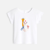 T-shirt manches smockées blanc bébé fille