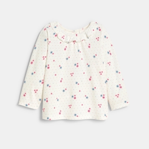 T-shirt fleuri rose bébé fille 1