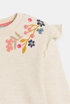 Sudadera muletón de flores con volantes rosa bebé niña 2