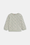 Sweat molleton fleuri gris bébé fille 1
