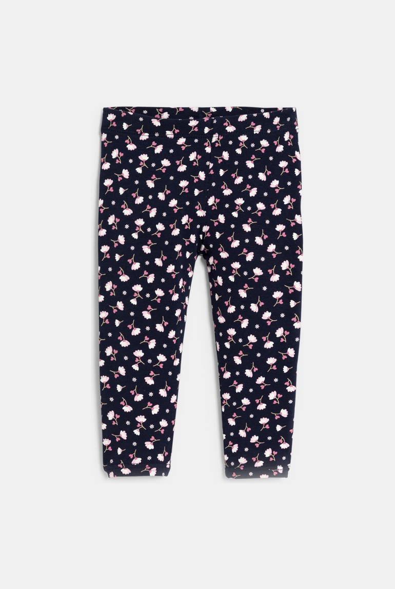 Legging imprimé fleuri bleu marine bébé fille 1