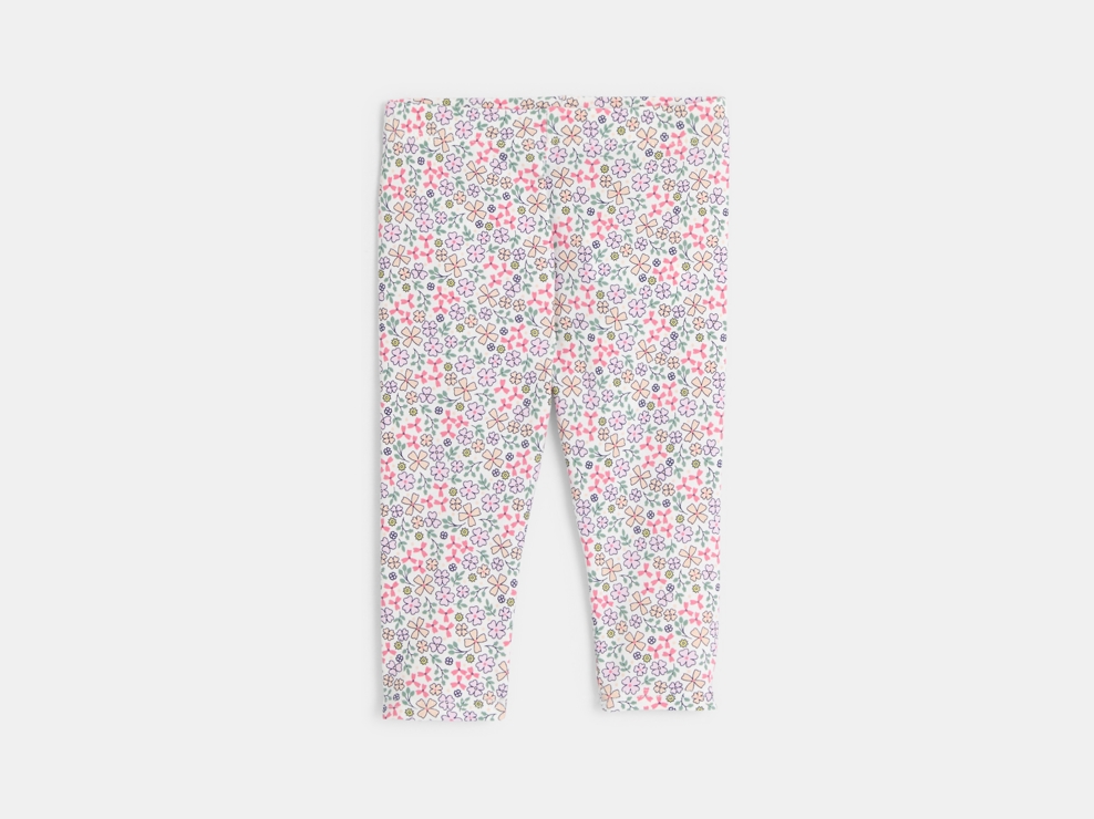 Legging imprimé fleuri rose bébé fille 1