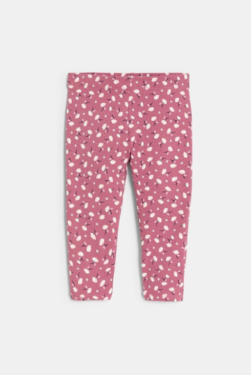 Legging imprimé fleuri rose bébé fille 1