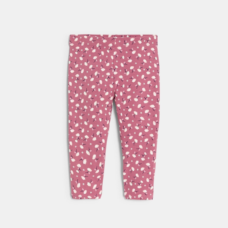 Rosa bedruckte Leggings mit Blumenmotiv Baby Mädchen