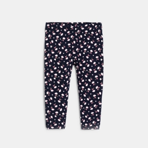 Legging imprimé fleuri bleu marine bébé fille 1