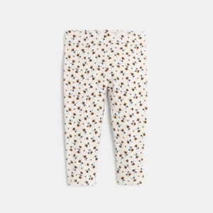 Baby girl's white floral printed leggings 1