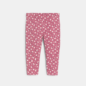 Roze legging met bloemenprint voor babymeisjes 1