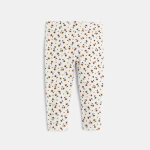 Legging imprimé fleuri blanc bébé fille 1