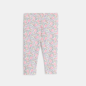 Baby girl's pink floral printed leggings 1