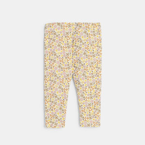 Legging imprimé fleuri jaune bébé fille 1