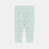 Legging imprimé fleuri vert bébé fille