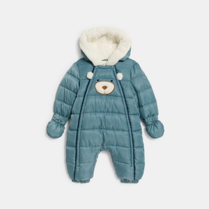 Baby boy's blue bear all-in-one snowsuit 1