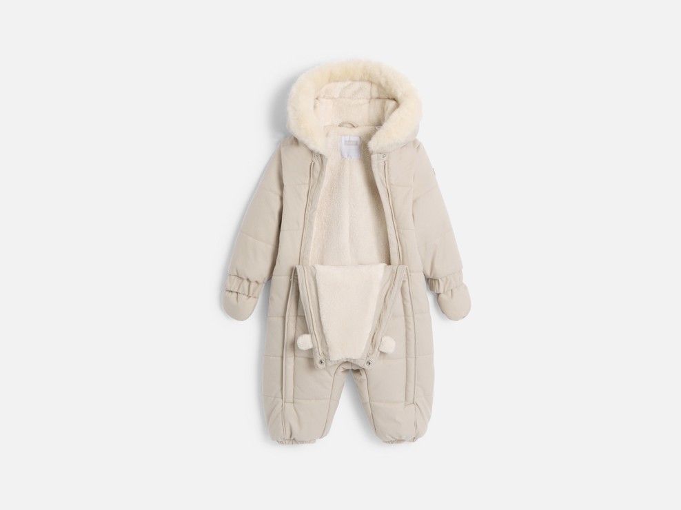 Buzo cálido y forrado beige bebé unisex 2