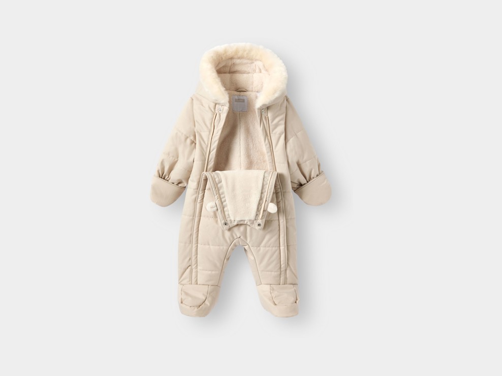 Combipilote chaude doublée beige bébé mixte 2