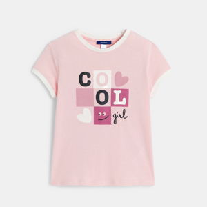 Roze T-shirt met opschrift voor meisjes 1