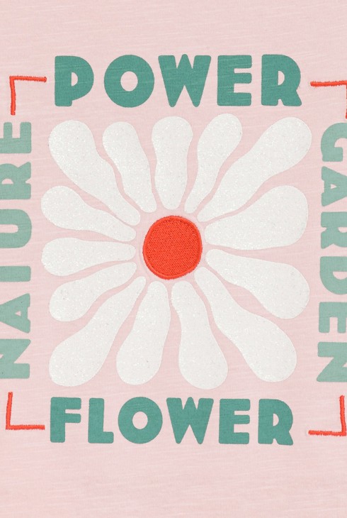 T-shirt à message rose pastel 2