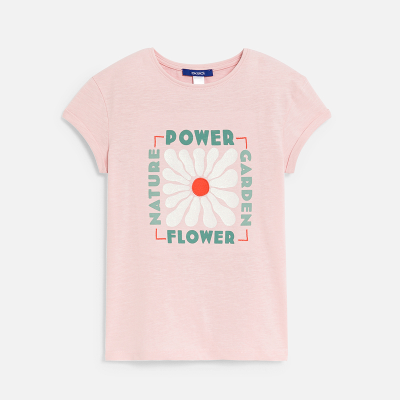 OKAIDI - T-shirt à message rose pastel - Fille
