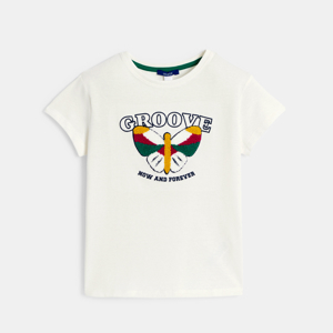 Wit T-shirt met opschrift voor meisjes 1