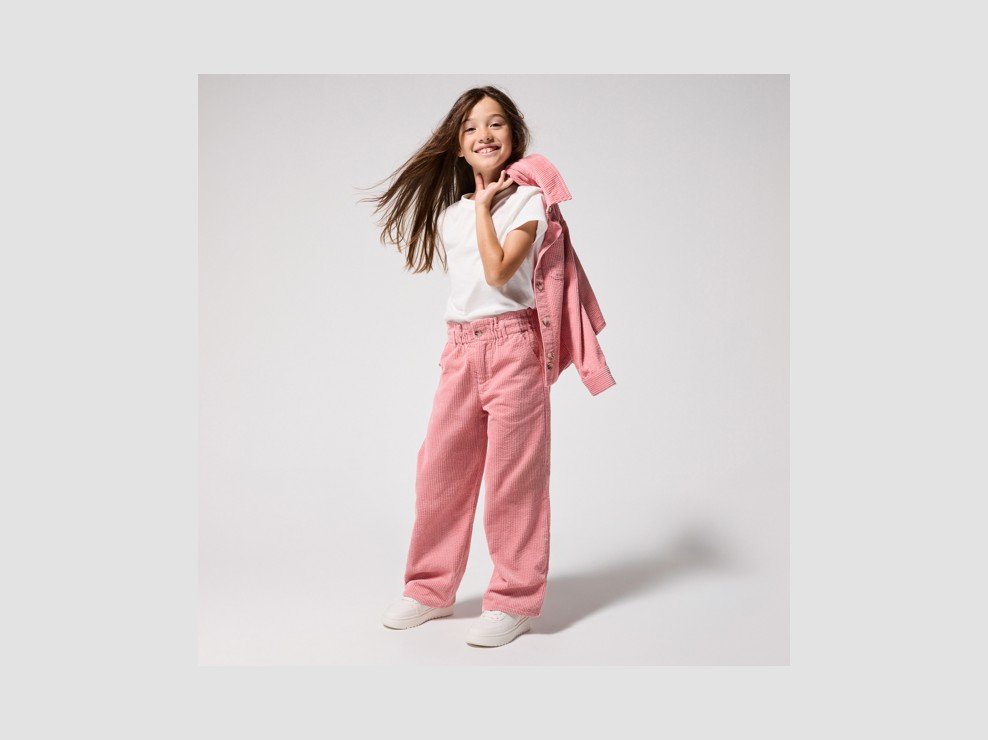 Unifarbenes Basic-T-Shirt in Weiß Mädchen 1