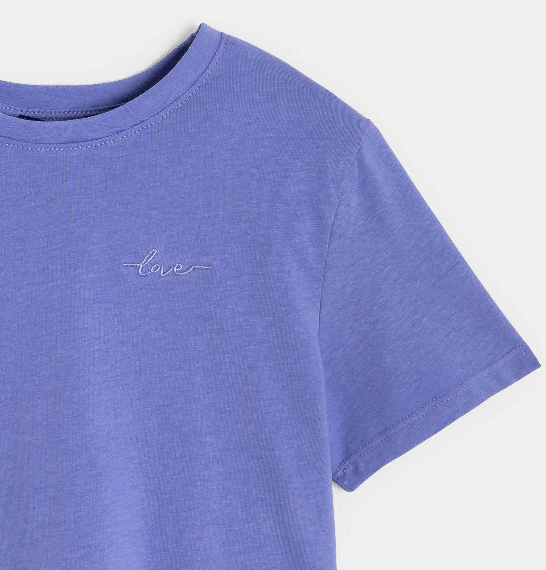 T-shirt basica viola tinta unita per bambina 2