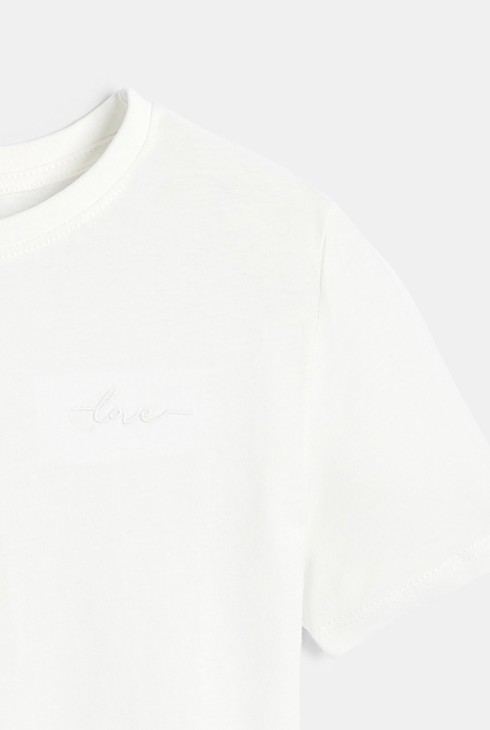 T-shirt basique uni blanc Fille