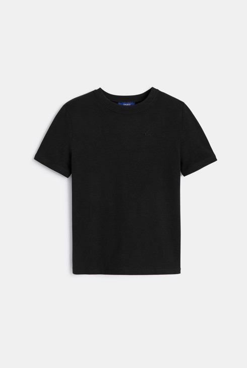Girls basic plain black T-shirt 2