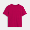 T-shirt basique uni rose fushia Fille