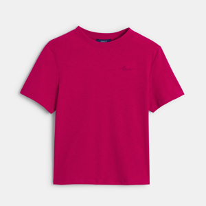 Fuchsiaroze effen basic T-shirt voor meisjes 1