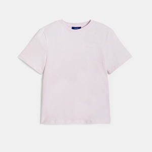 T-shirt basique uni rose Fille 1