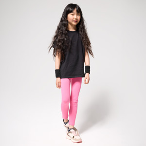 Unifarbenes Basic-T-Shirt in Schwarz Mädchen