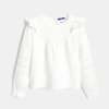 Blouse volantée en gaze de coton blanc Fille