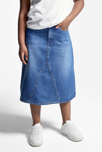 Jupe mi-longue en jean bleu Fille 4