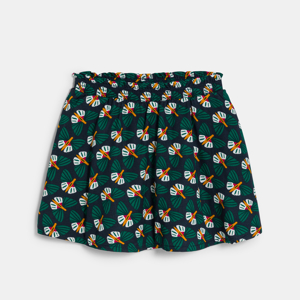 Groene soepelvallende skort met print voor meisjes 1