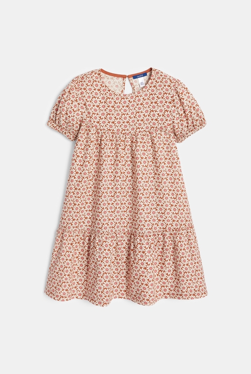 Robe à fleurs orange Fille