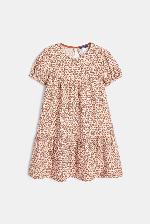 Girls orange floral dress 2