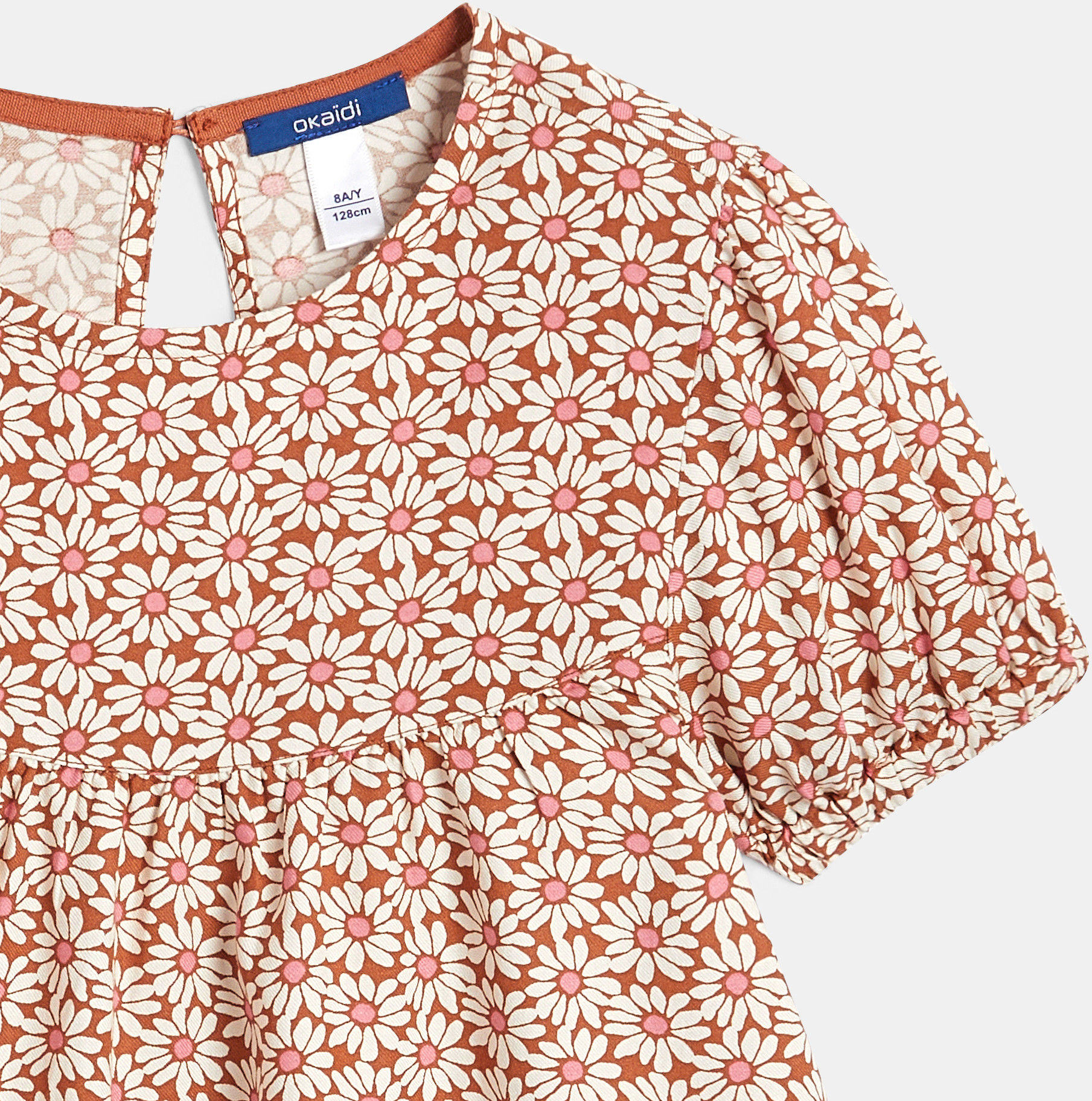 Robe à fleurs orange Fille