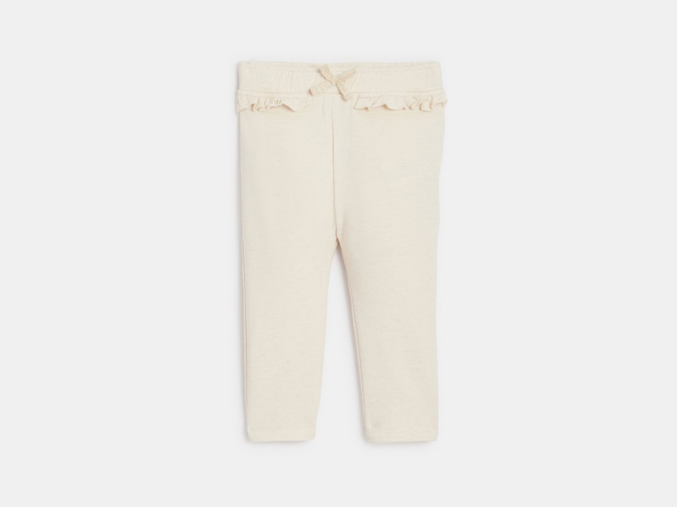Legging en molleton à volants blanc bébé fille 1