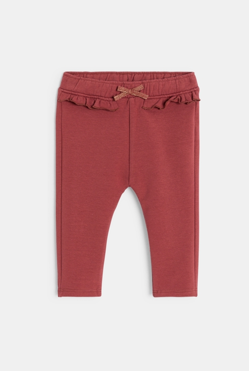 Legging en molleton à volants rose bébé fille