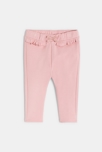 Legging en molleton à volants rose bébé fille