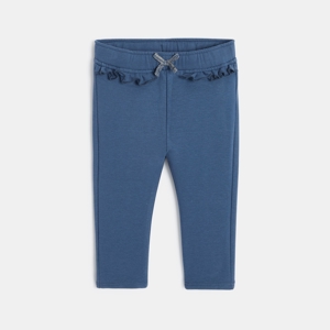 Legging en molleton à volants bleu bébé fille 1