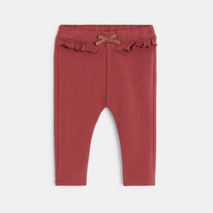 Legging en molleton à volants rose bébé fille