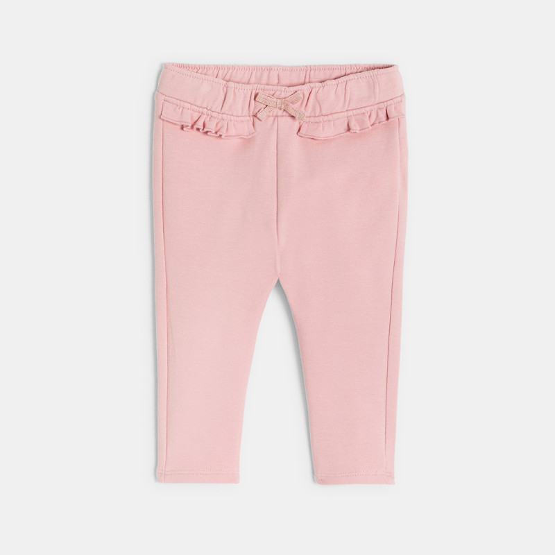 Rosa Leggings aus Molton mit Volants Kleinkind Mädchen